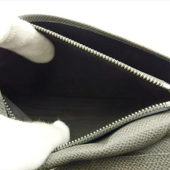 BVLGARI Bifold Wallet Bvlgari Bulgari Gray Leather Authentic Used - Picture 7 of 9